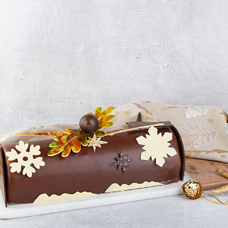 bûche marron et rhum