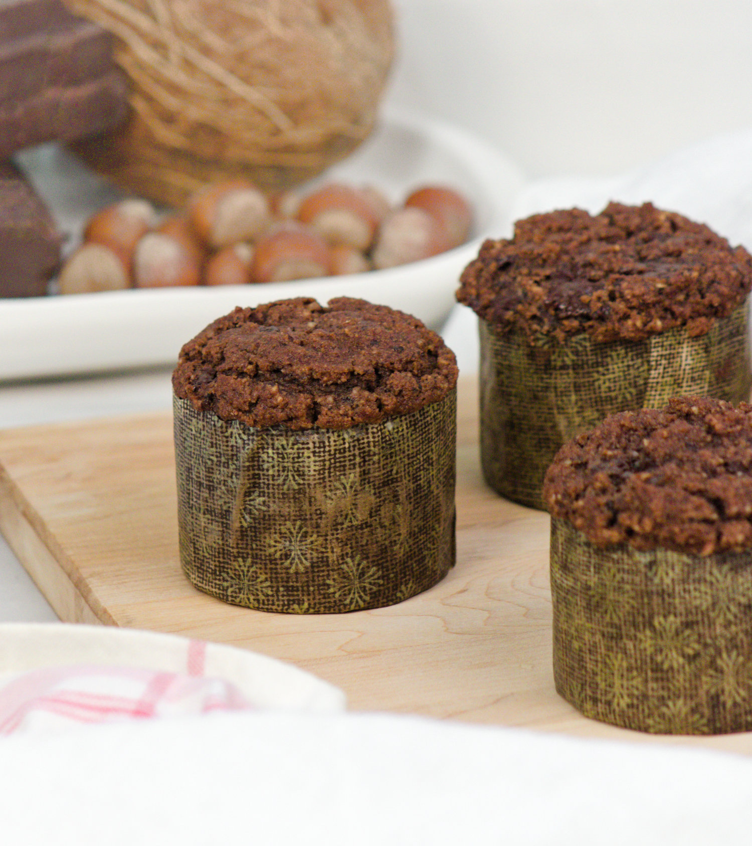 Muffin chocolat et poudre de noisette