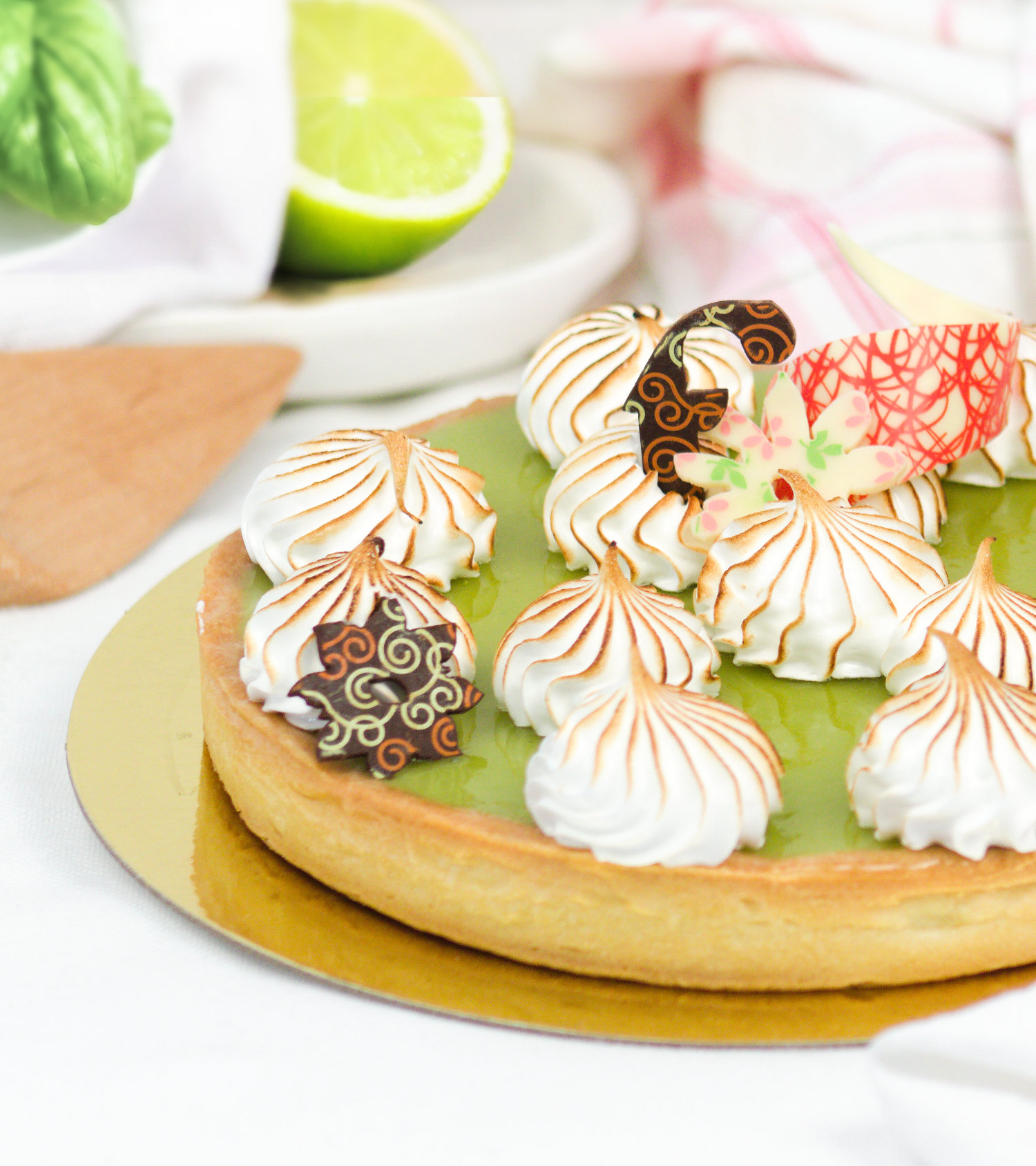 Tarte citron vert basilic